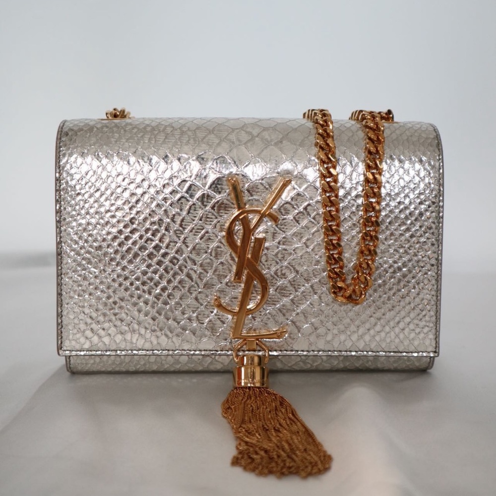 Ysl silver python Kate